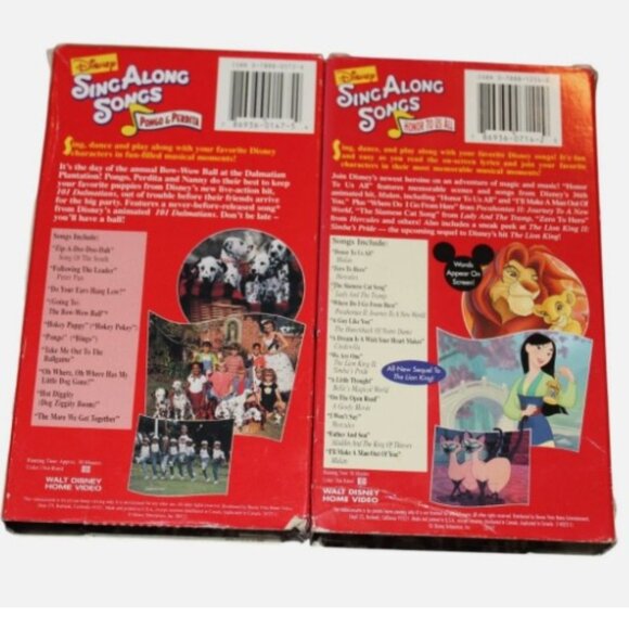 Disney Sing Along Songs VHS Mulan & 101 Dalmatians Lot Of 2 - Picture 2 of 2